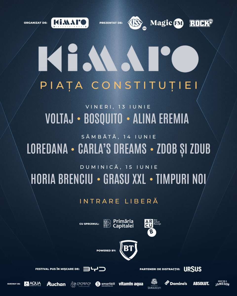KIMARO FESTIVAL 2025 începe vineri. Ne vedem în Piața Constituției! Trei zile. Trei radiouri. Trei scene. Și voi!